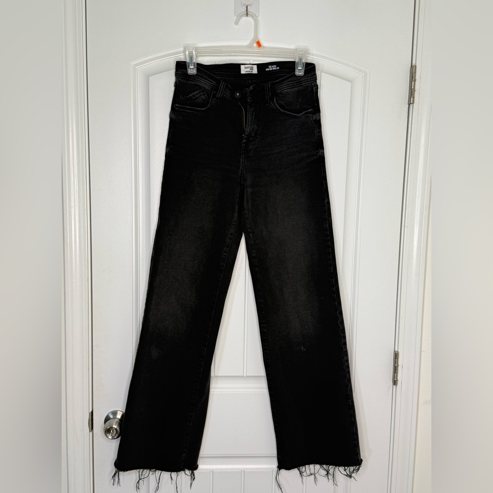 Kensie Black Denim with Frayed Hem